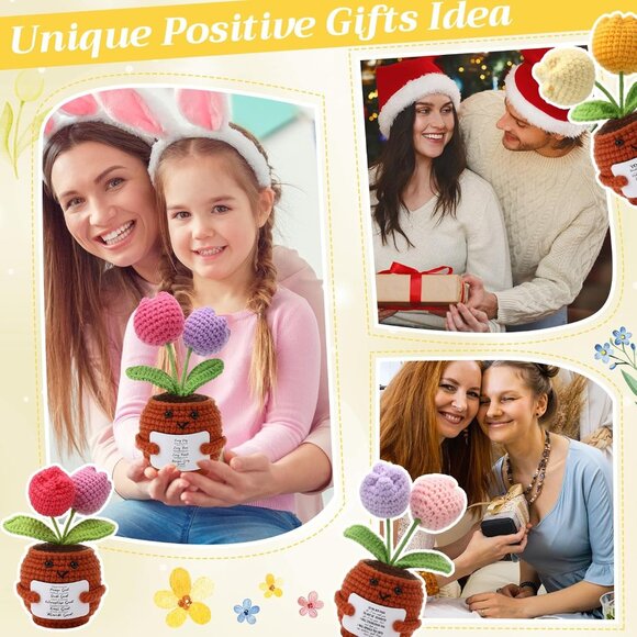 Christian Gifts for Women Handmade Crochet Flowers with Bible Verse Inspirationa - Picture 6 of 7